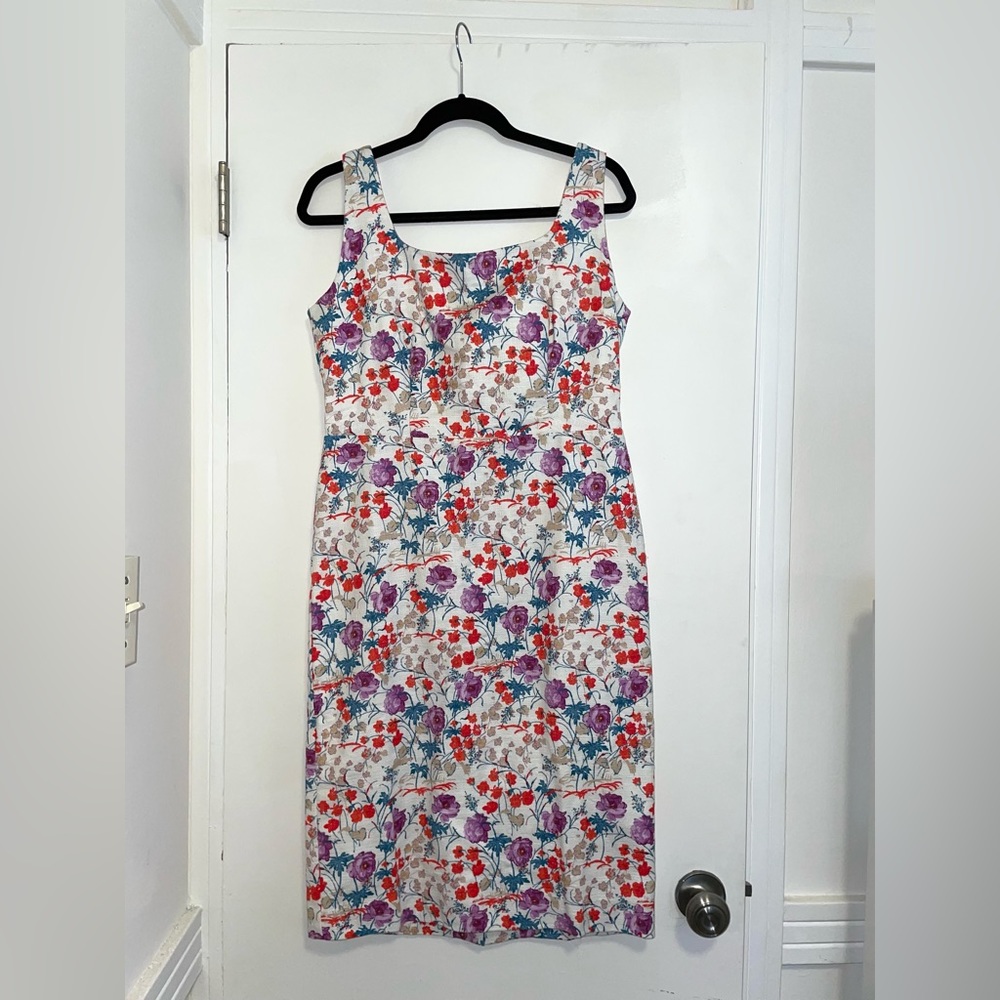 Ann Taylor The Floral Sleeveless Square Neck Sheath Dress Size 4 NWT